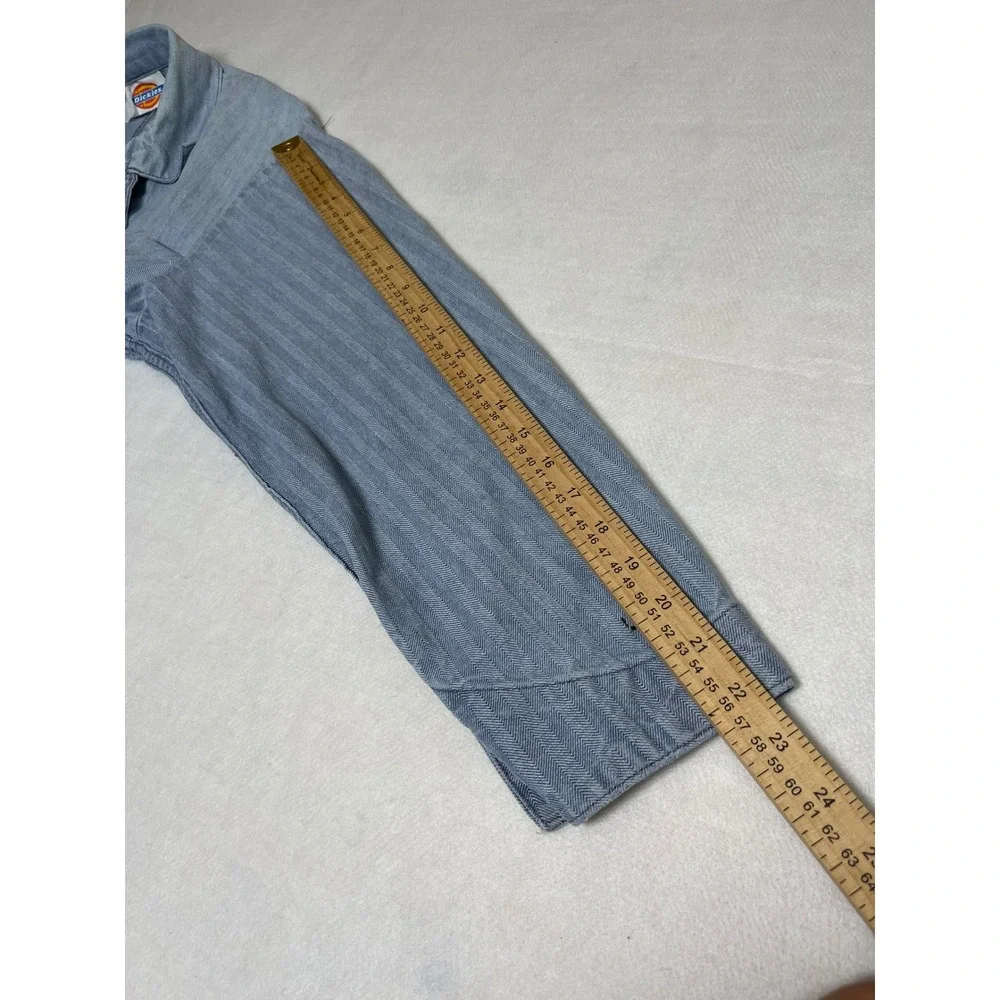 Vintage Dickies Coveralls Faded Blue Herringbone Twill Workwear Jumpsuit Cotton